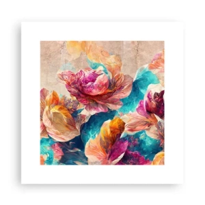 Poster - Colourful Splendour of a Bouquet - 30x30 cm