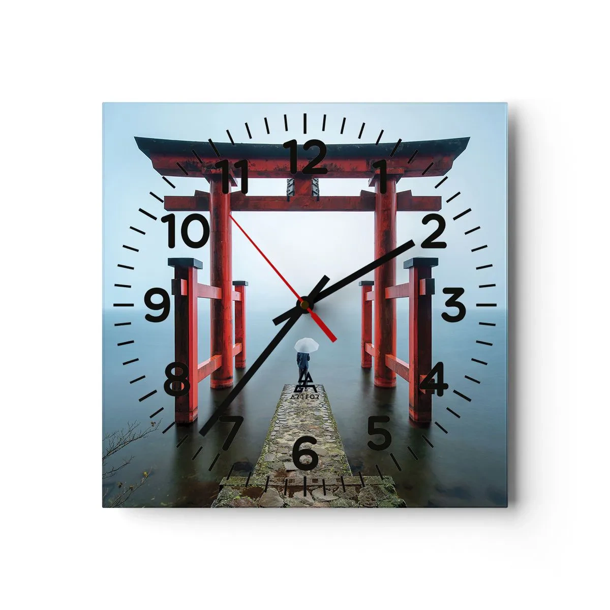 Wall clock - Clock on glass - Japanese Musings - 30x30 cm