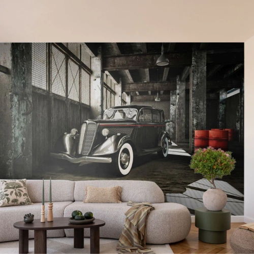 Photo Wallpaper Standard Eco - Unfading Elegance of the 30-ies - Automotive, Retro car, Factory Warehouse - 400x280 cm