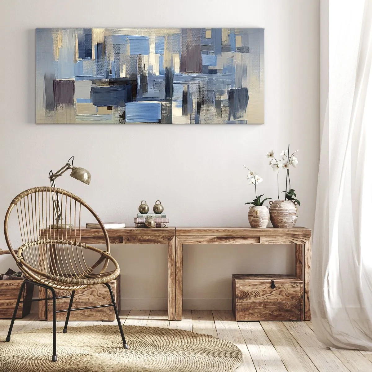 Canvas picture - Blue Construction - 120x50 cm