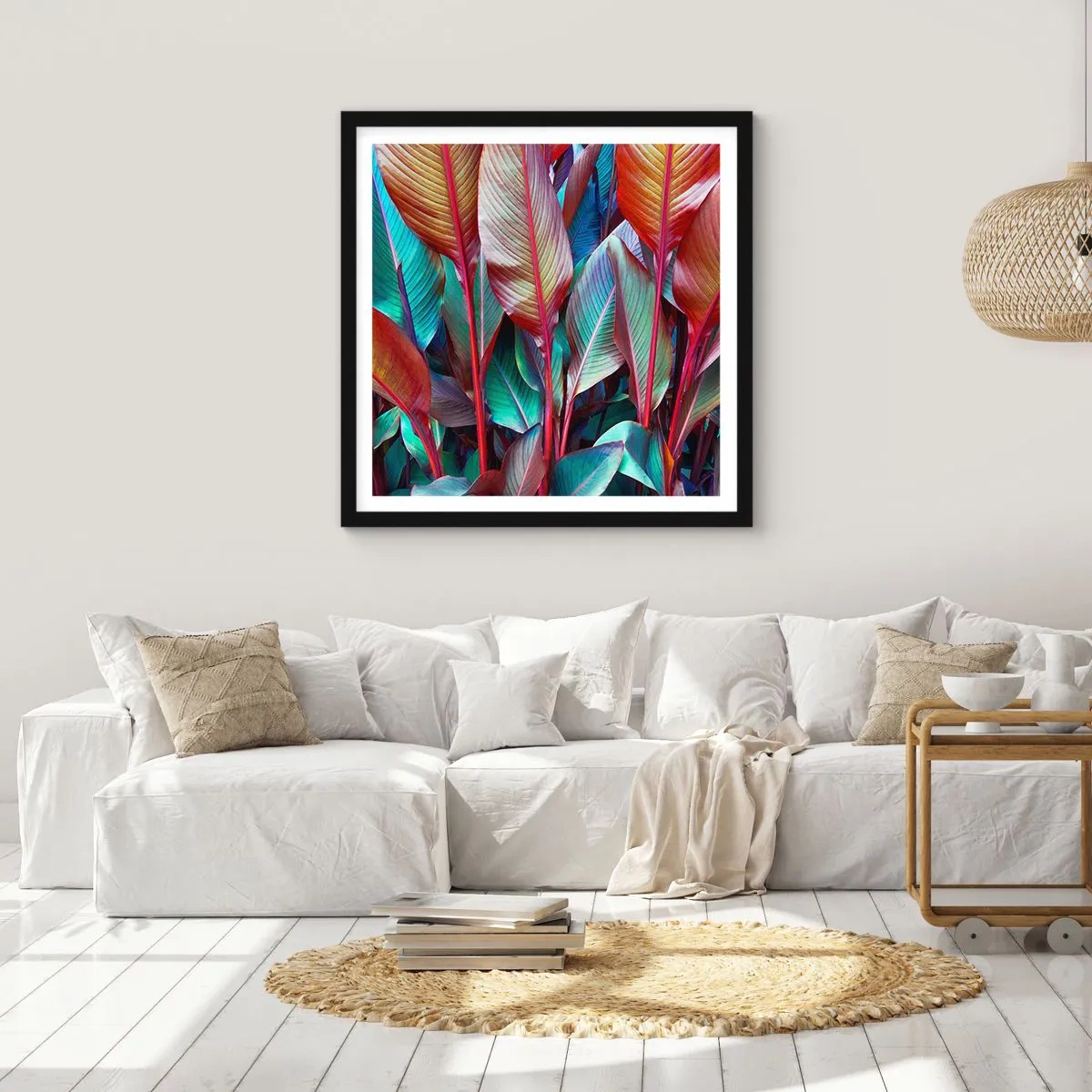 Poster in black frame - Colourful Thicket - 50x50 cm