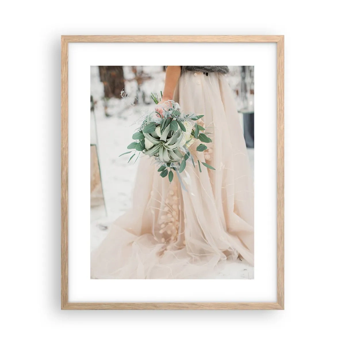 Poster in light oak frame - And They Lived Long and Happily - 40x50 cm