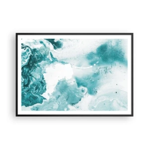 Poster in black frame - Lakes of Blue - 100x70 cm