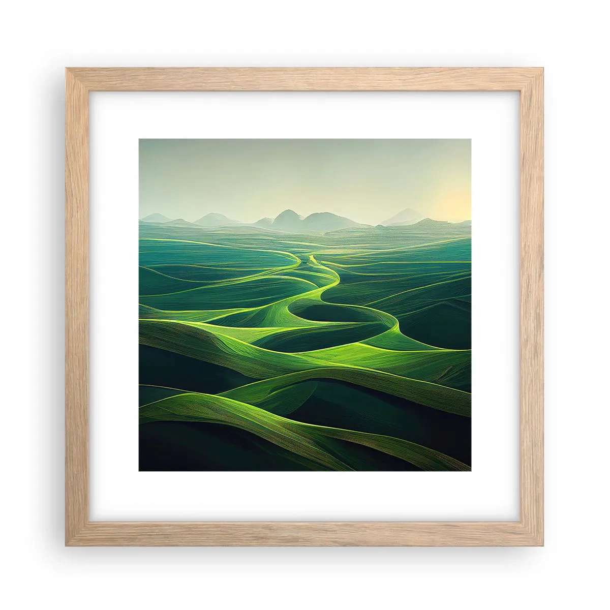 Poster in light oak frame - In Green Valleys - 30x30 cm