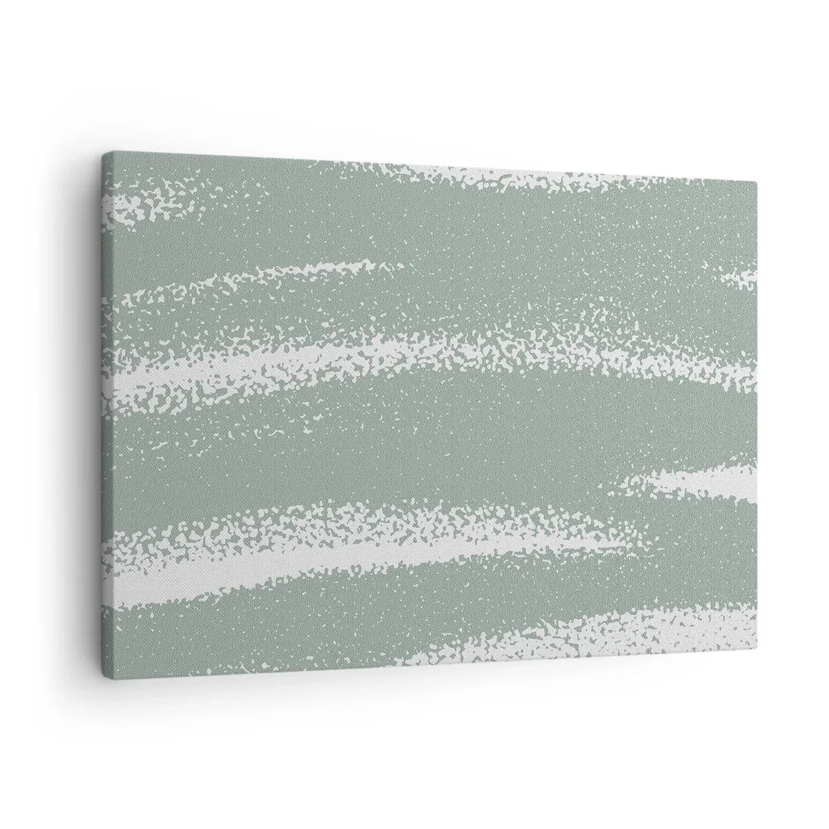 Canvas picture - Winter waves in shades of mint and white - 70x50cm - Abstrcat in Winter Climate - Modern wall decoration for the living room and bedroom ARTTOR