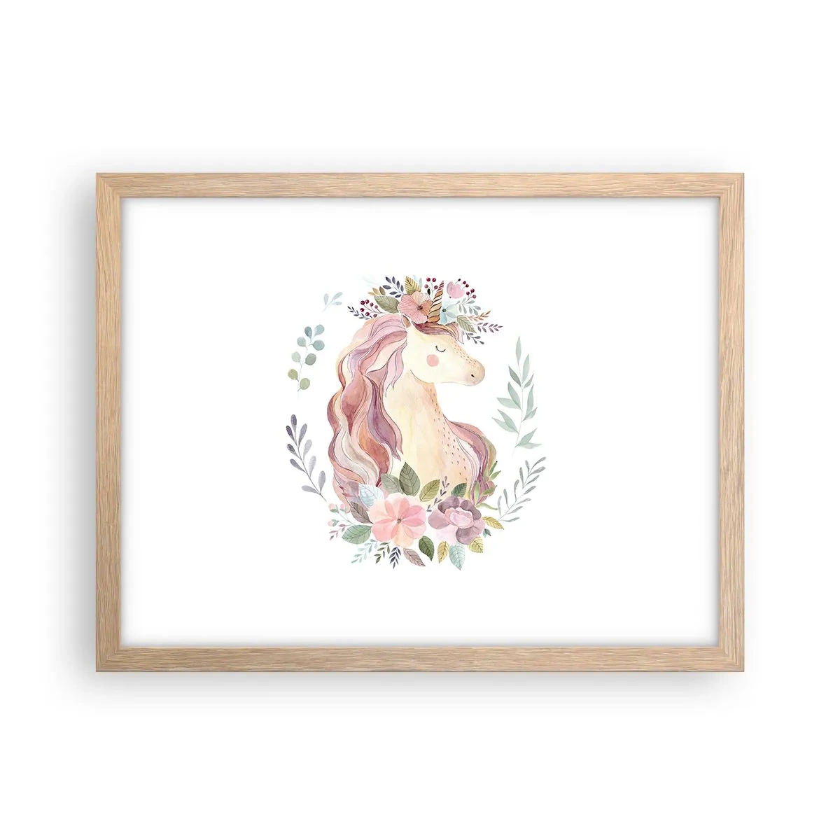 Poster in light oak frame - Invitation to the Fairytale World - 40x30 cm