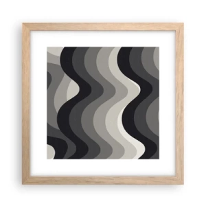 Poster in light oak frame - Wave after Wave - 30x30 cm