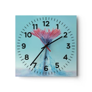 Wall clock - Clock on glass - In a Lively Embrace - 40x40 cm