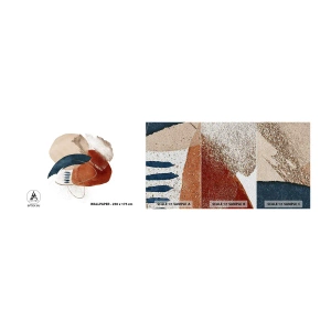 Photo Wallpaper Sample Premium Sand - Oval Composition - Abstraction, Piece, Modern Pattern - 100x30 cm