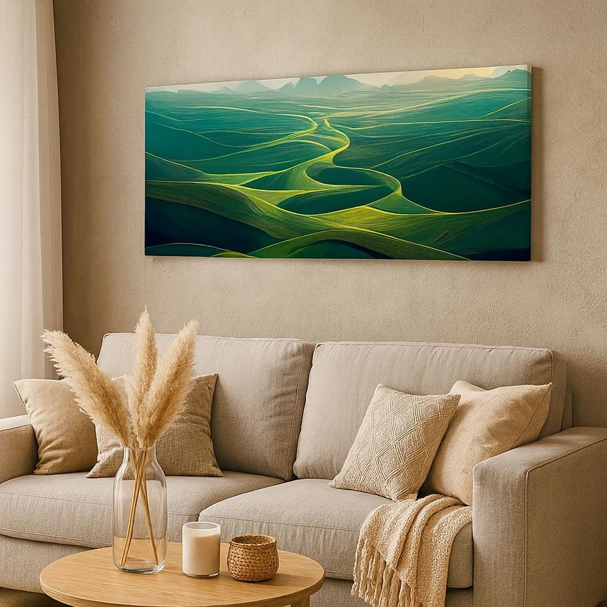 Canvas picture - In Green Valleys - 100x40 cm