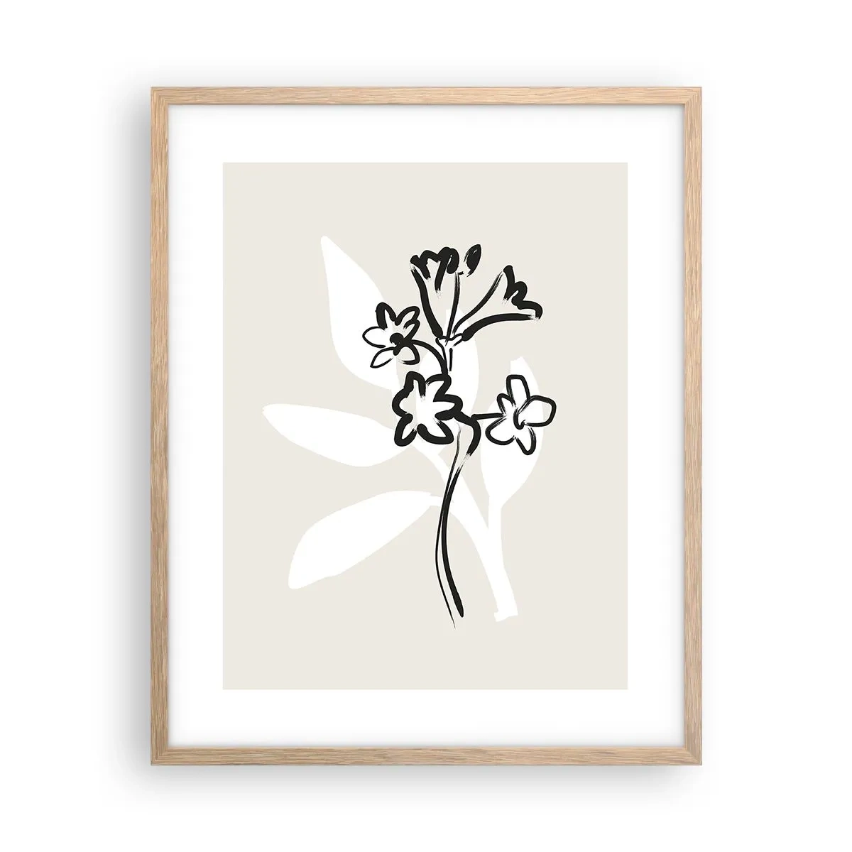 Poster in light oak frame - Sketch for Herbarium - 40x50 cm
