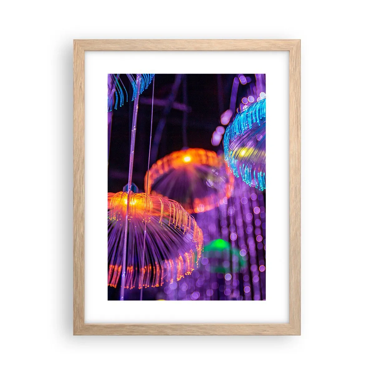 Poster in light oak frame - Light Fountain - 30x40 cm