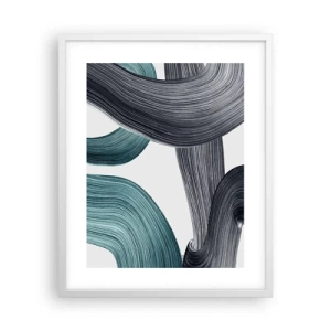 Poster in white frmae - Emerald and Black Trails - 40x50 cm