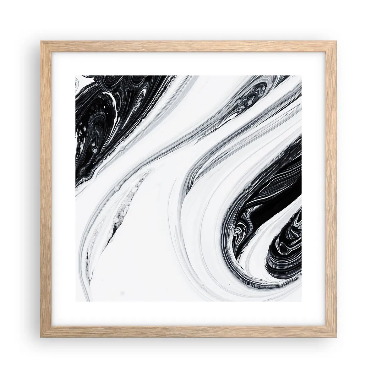 Poster in light oak frame - Connection of Opposites - 40x40 cm
