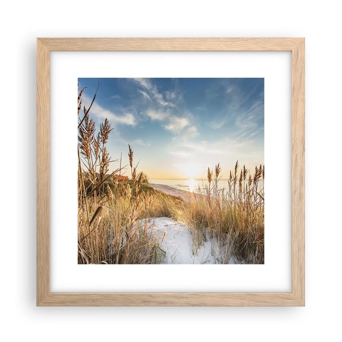 Poster in light oak frame - Northern Beach - 30x30 cm