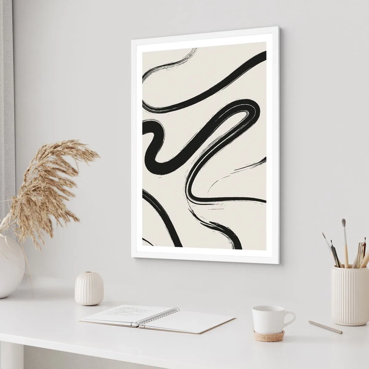 Poster in white frmae - Black and White Fancy - 61x91 cm