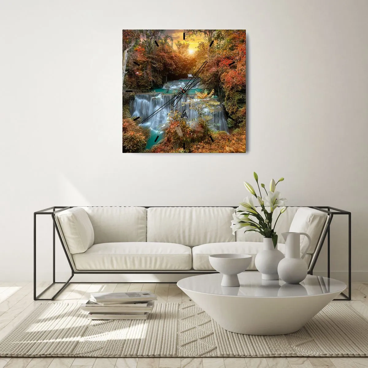 Wall clock - Clock on glass - Hidden Forest Treasure - 30x30 cm