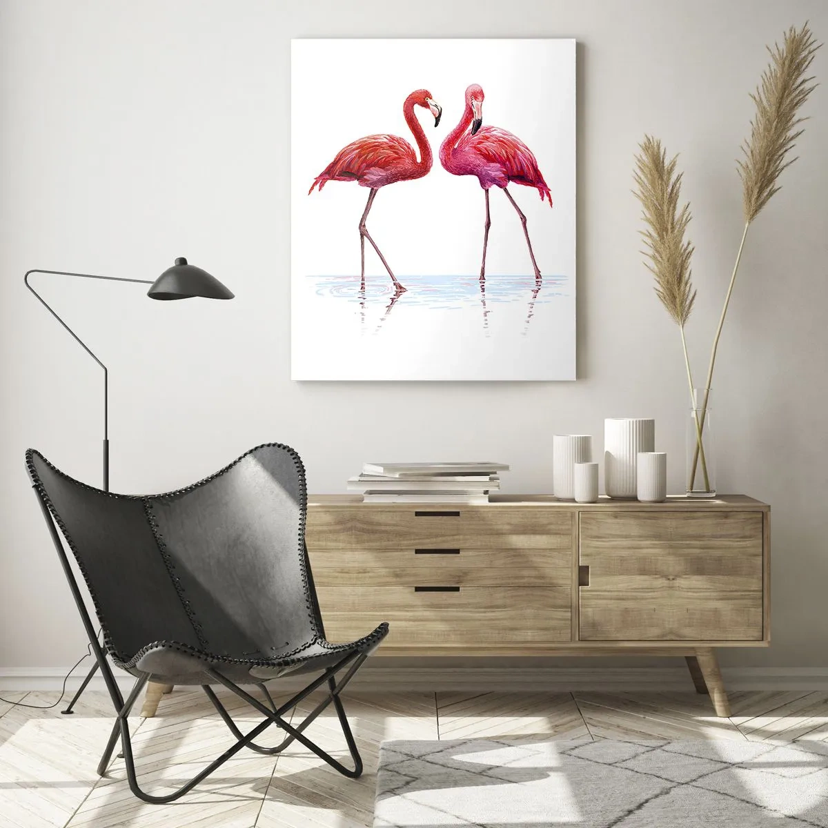 Glass picture - Pink Rendezvous - 50x70 cm