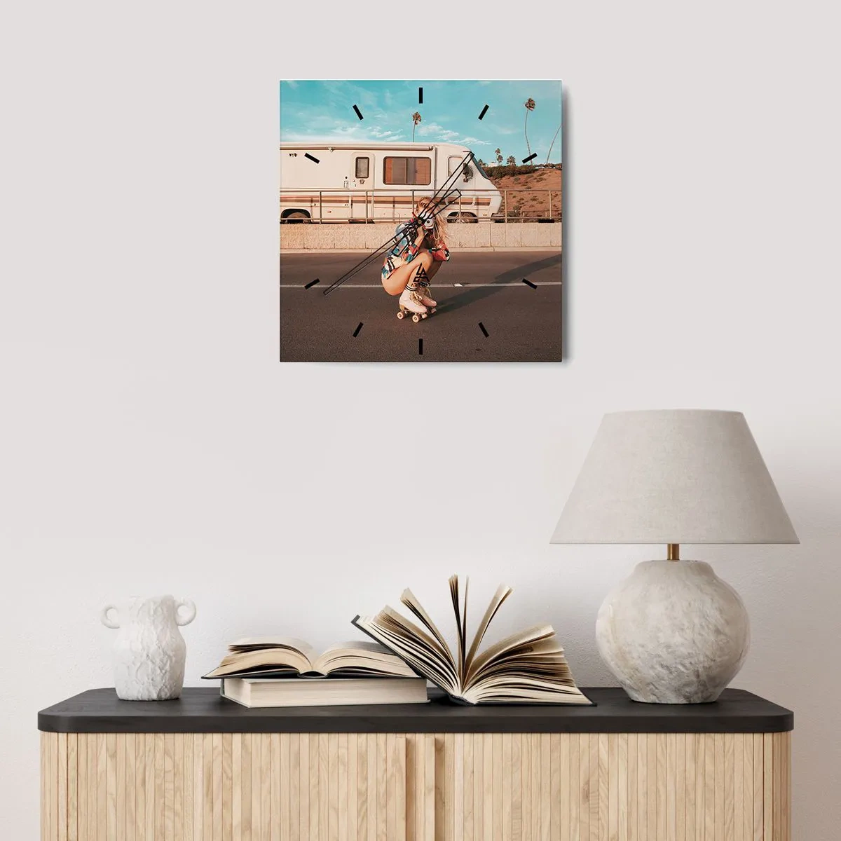 Wall clock - Clock on glass - Smile, Please! - 40x40 cm