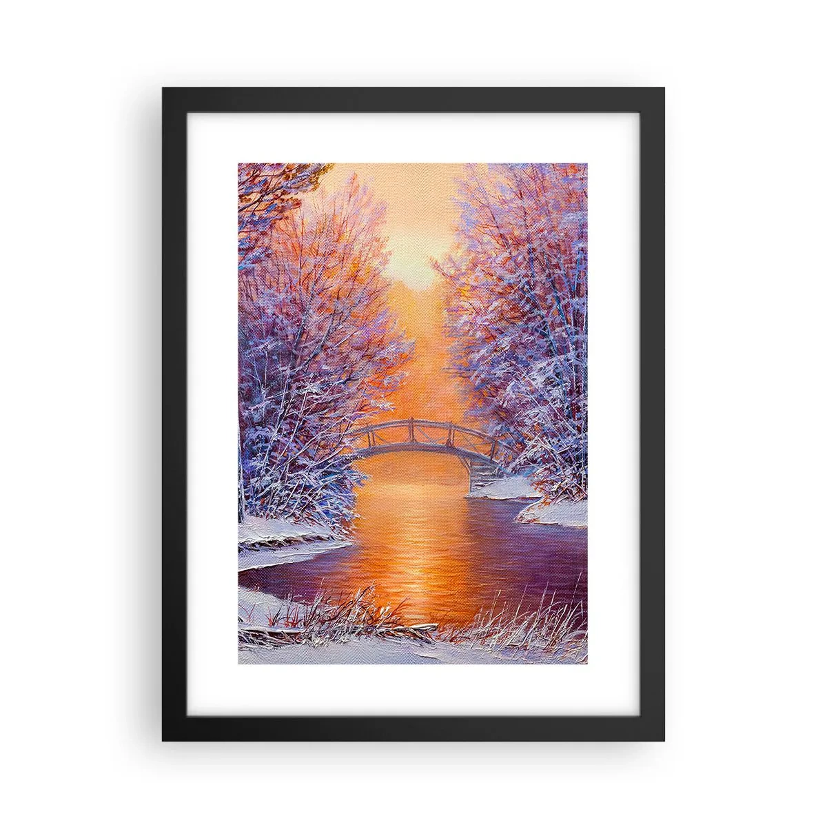 Poster in black frame - Let's Meet Here - 30x40 cm