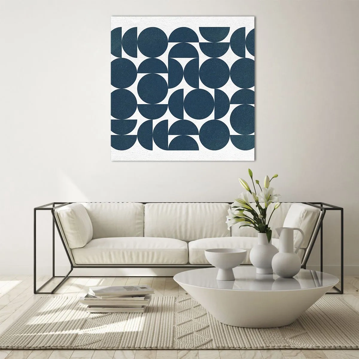 Glass picture - Circles and Semicircles - 60x60 cm