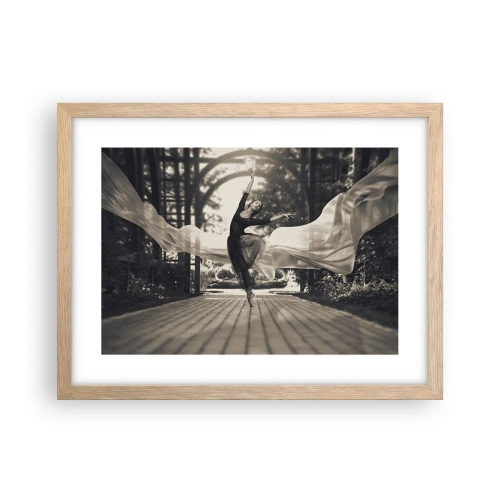 Poster in light oak frame - Dance of the Garden Spirit - 40x30 cm