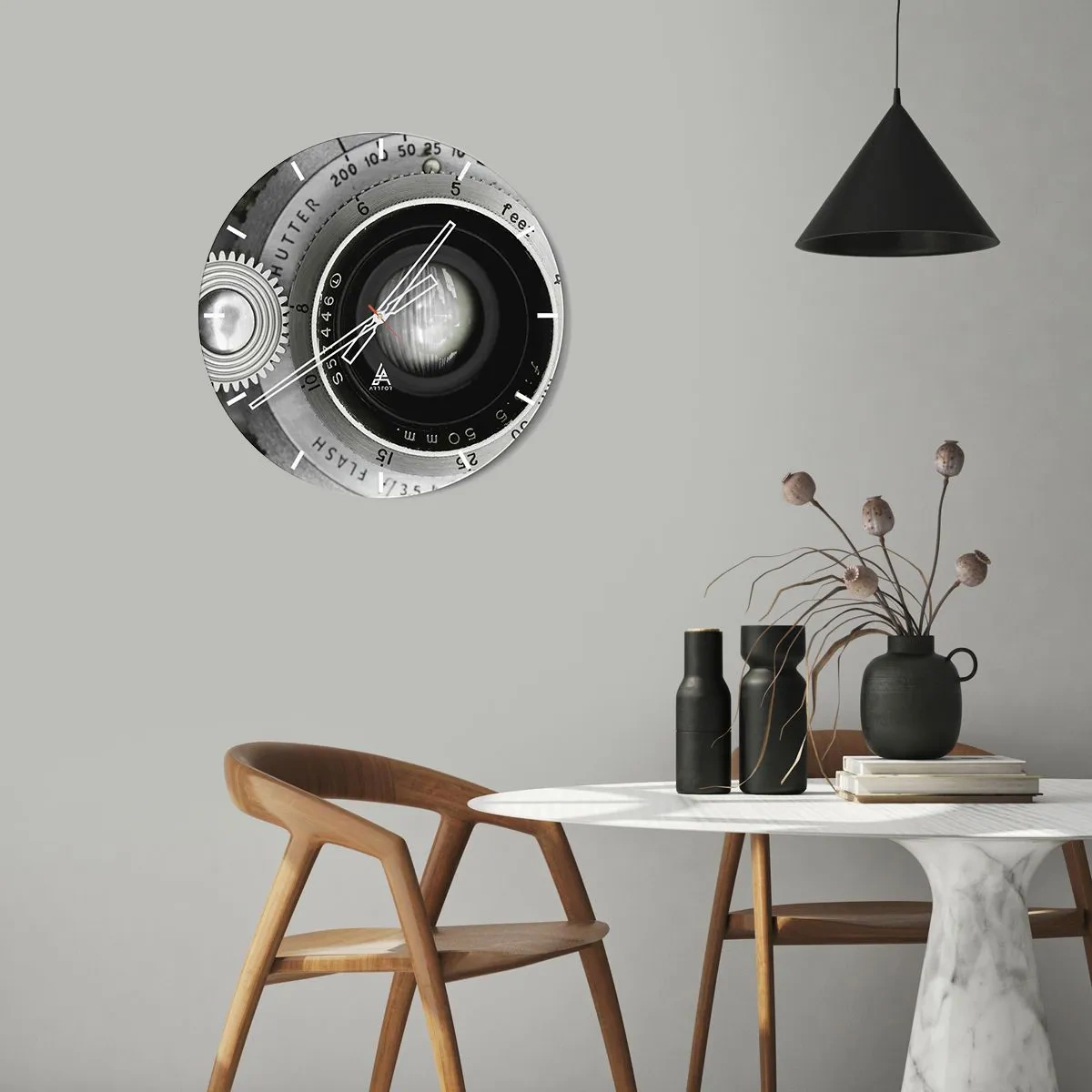 Wall clock - Clock on glass - Tale about Hollywood - 30x30 cm
