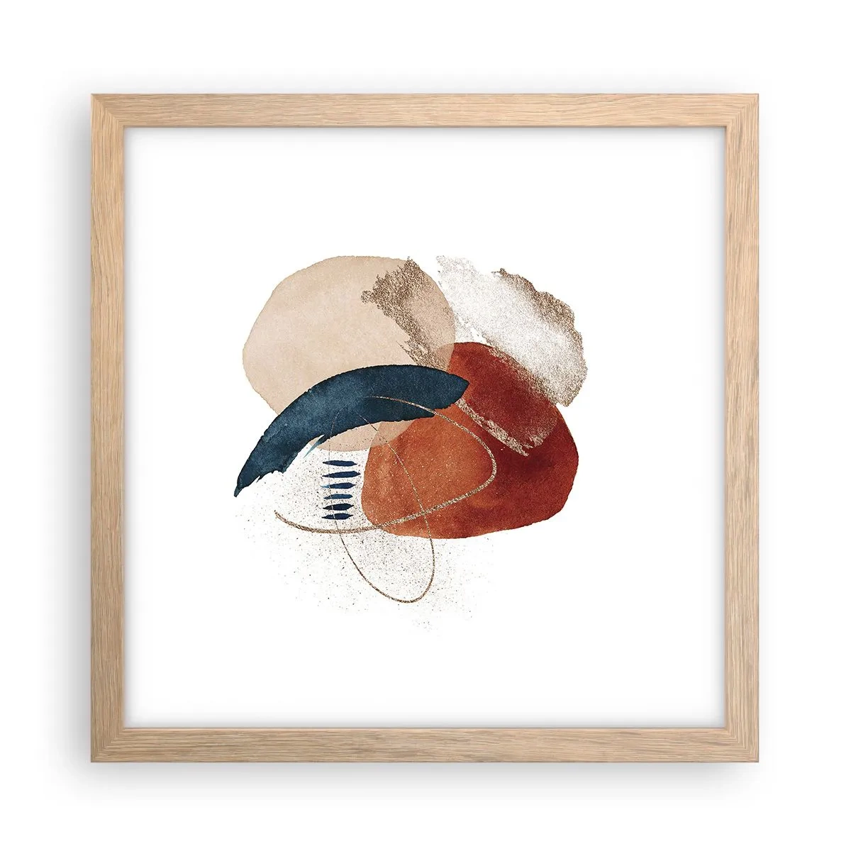 Poster in light oak frame - Oval Composition - 30x30 cm