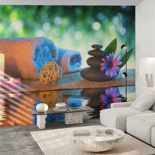 Self-Adhesive Photo Wallpaper Deluxe Sticker - Time for the Body - Spa, Candle, Culture Japan - 250x175 cm