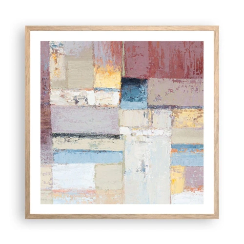 Poster in light oak frame - Calm of Geometry - 60x60 cm