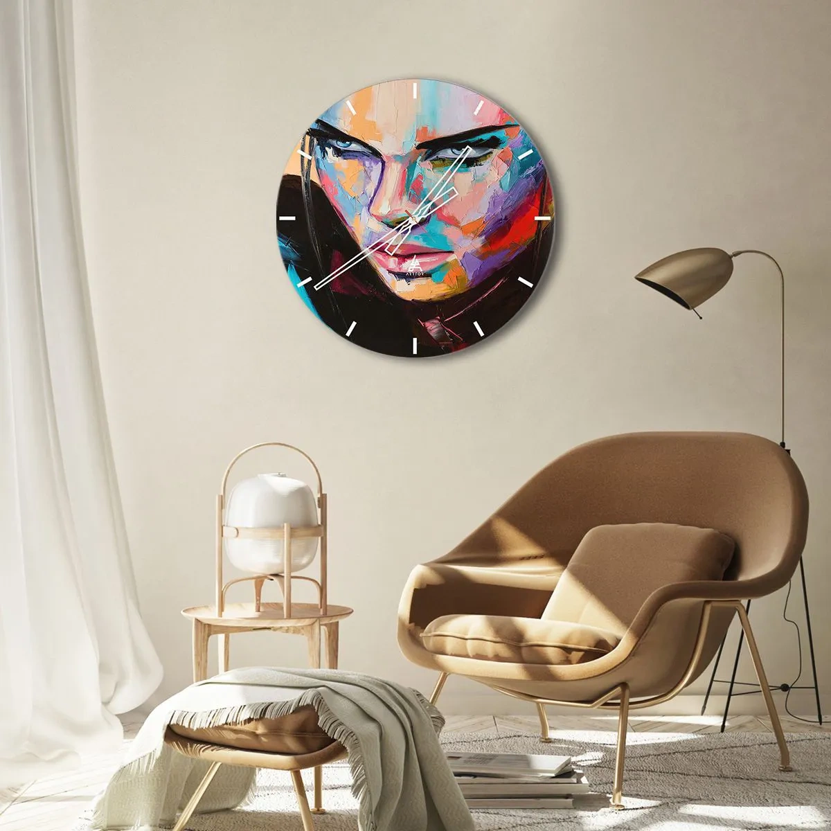 Wall clock - Clock on glass - Wild at Heart - 40x40 cm