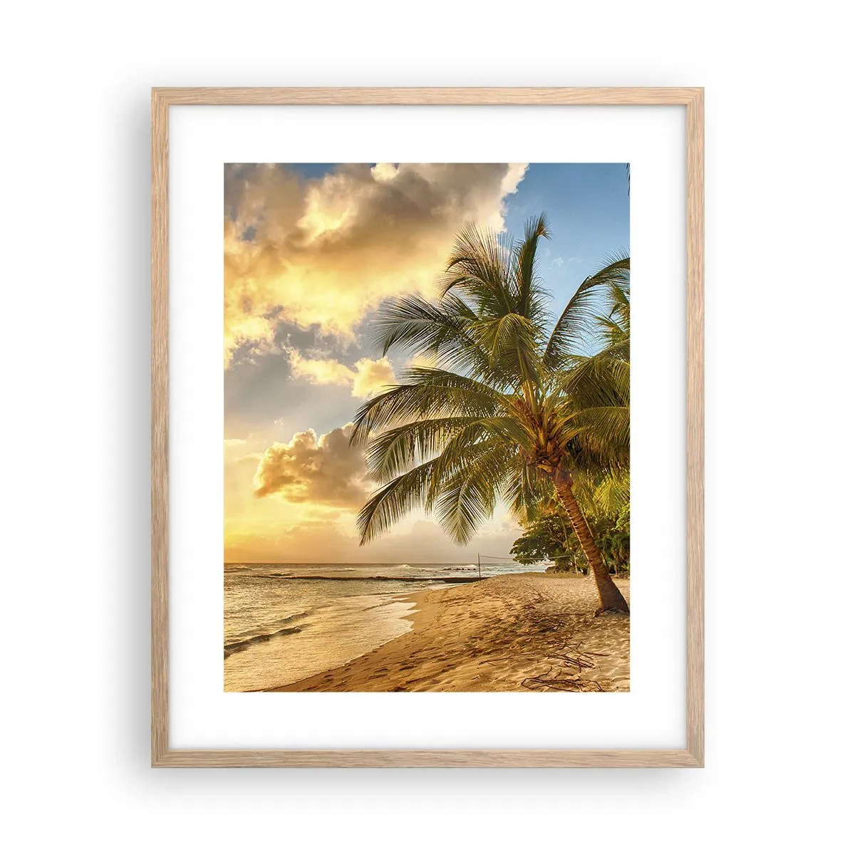 Poster in light oak frame - Eternal Summer, Always Holidays - 40x50 cm