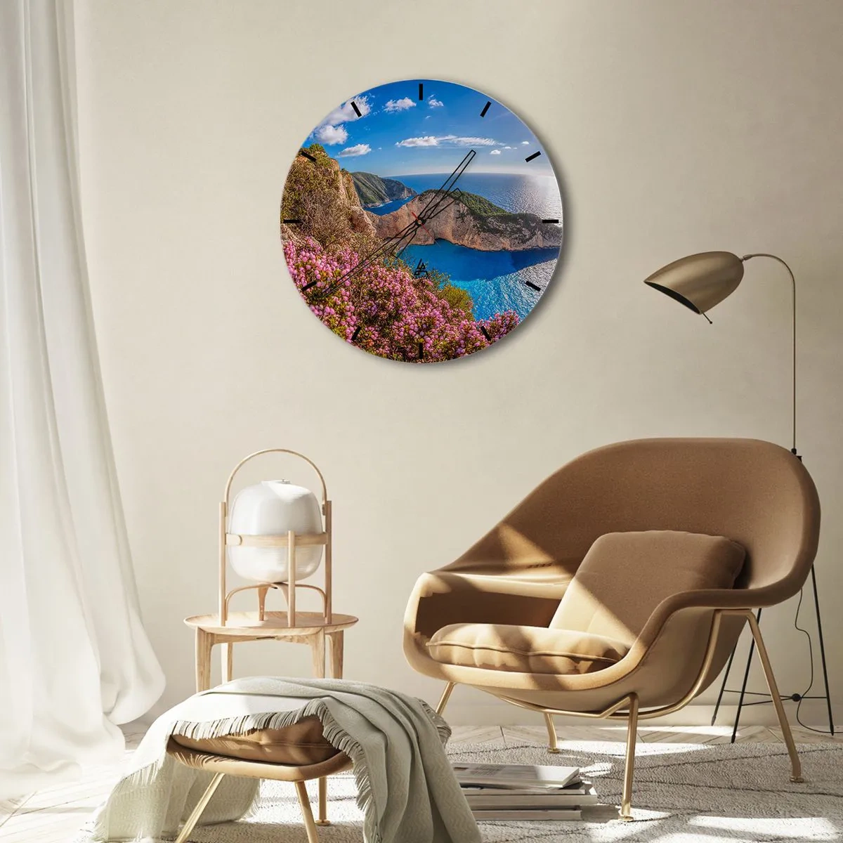 Wall clock - Clock on glass - My Big Greek Wedding - 40x40 cm