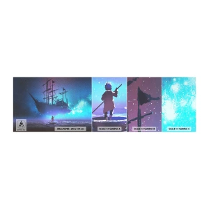 Photo Wallpaper Sample Self-Adhesive Deluxe Sticker - Encounter with a Sea Myth - Graphics, Fantasy, Ghost ship - 100x30 cm
