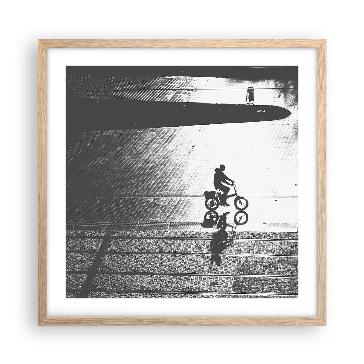 Poster in light oak frame - Straight ahead, through the City - 50x50 cm