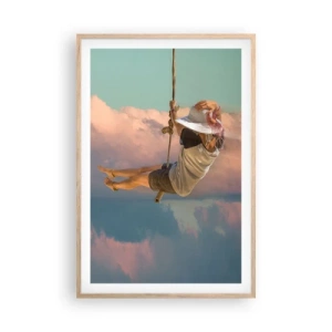 Poster in light oak frame - Fun in the Clouds - 61x91 cm
