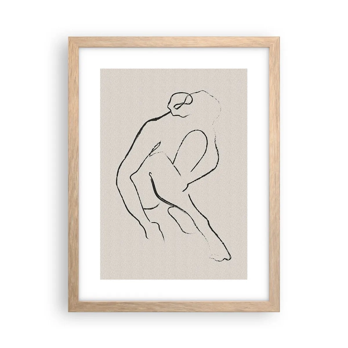 Poster in light oak frame - Intimate Sketch - 30x40 cm