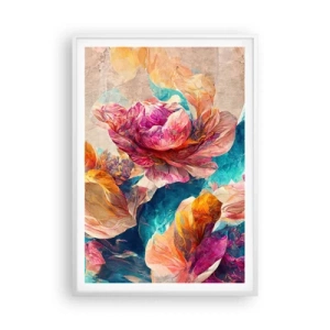 Poster in white frmae - Colourful Splendour of a Bouquet - 70x100 cm