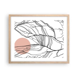 Poster in light oak frame - In a Web of Twigs - 50x40 cm