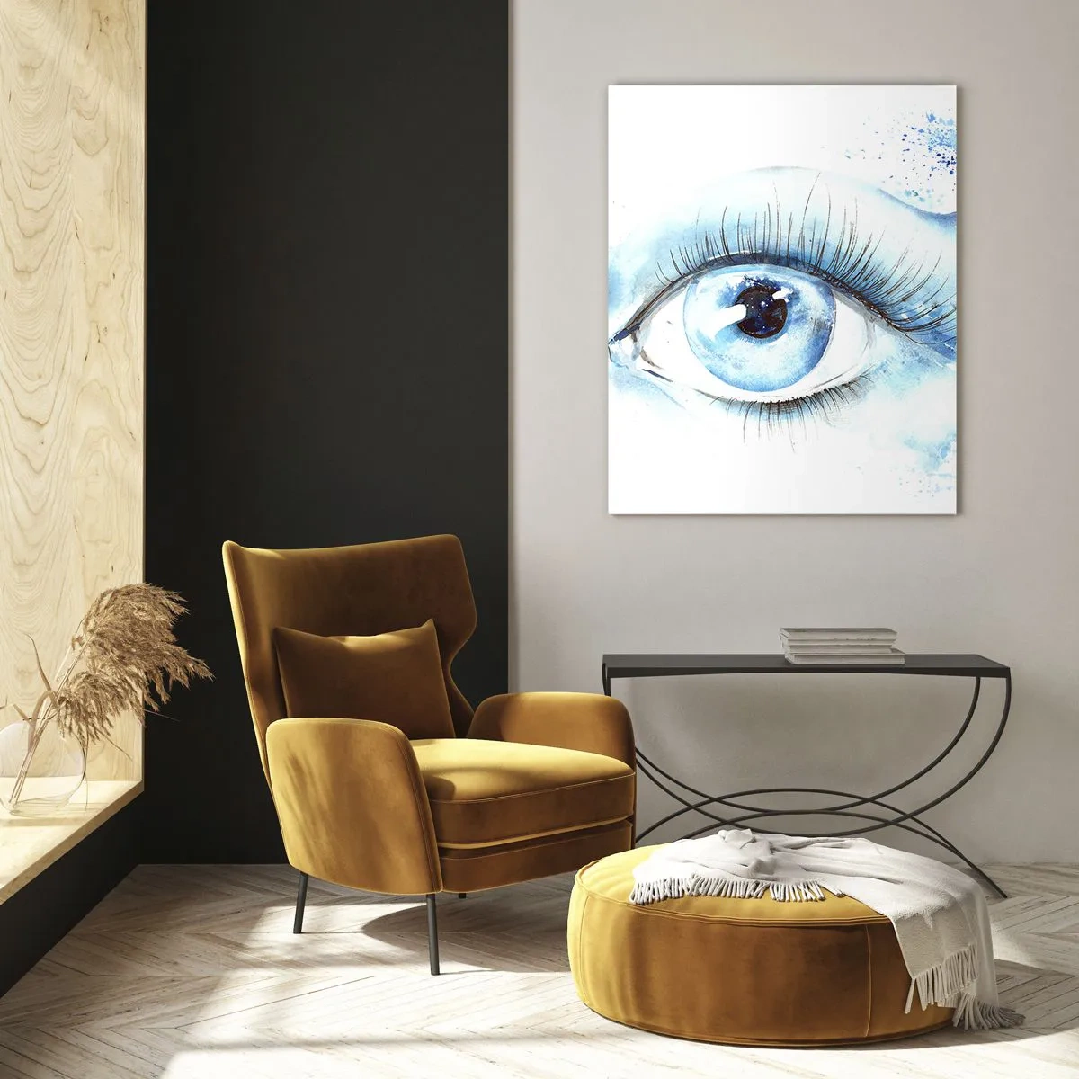 Glass picture - Immerse in those Blue Eyes - 50x70 cm