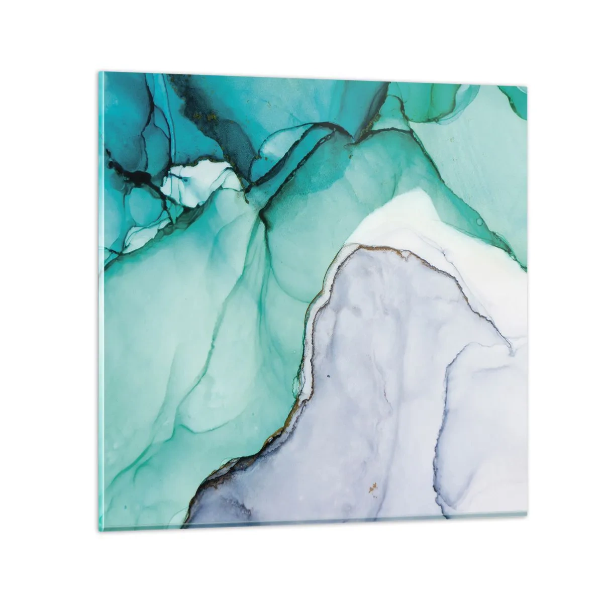 Glass picture - Study in Turquoise - 30x30 cm