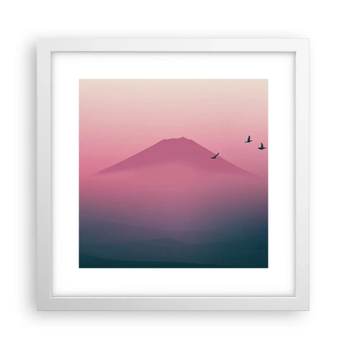 Poster in white frmae - Wanderers above Clouds - 30x30 cm