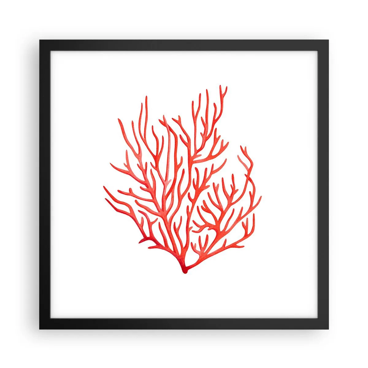 Poster in black frame - Coral Filigree - 40x40 cm