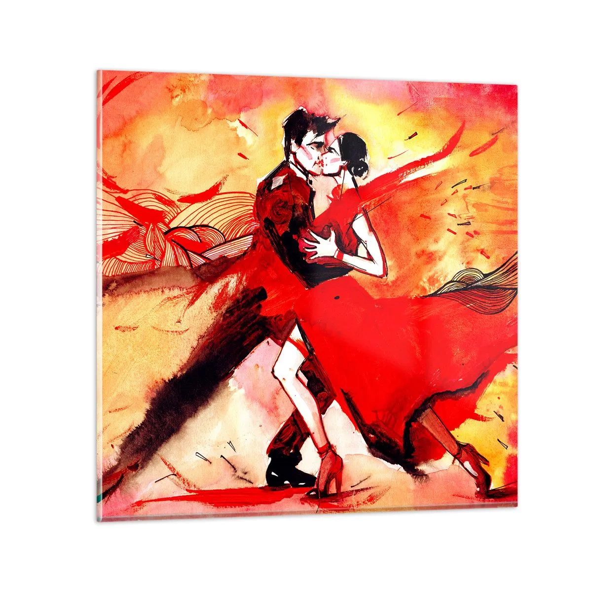 Glass picture - Purple Rhythm of Passion - 30x30 cm