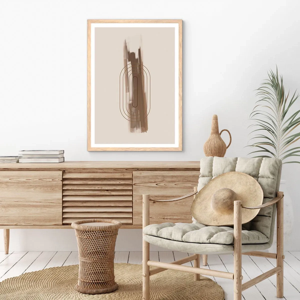 Poster in light oak frame - Blast of Grey - 30x40 cm