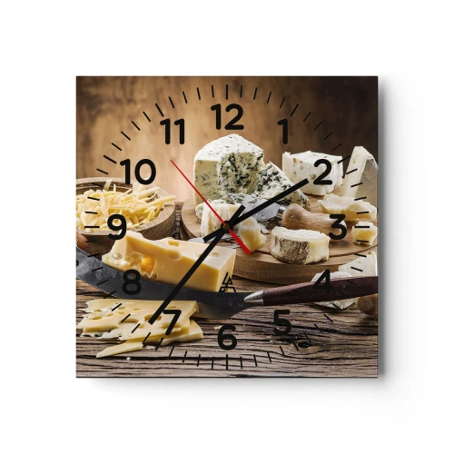 Wall clock - Clock on glass - Say Cheese! - 40x40 cm