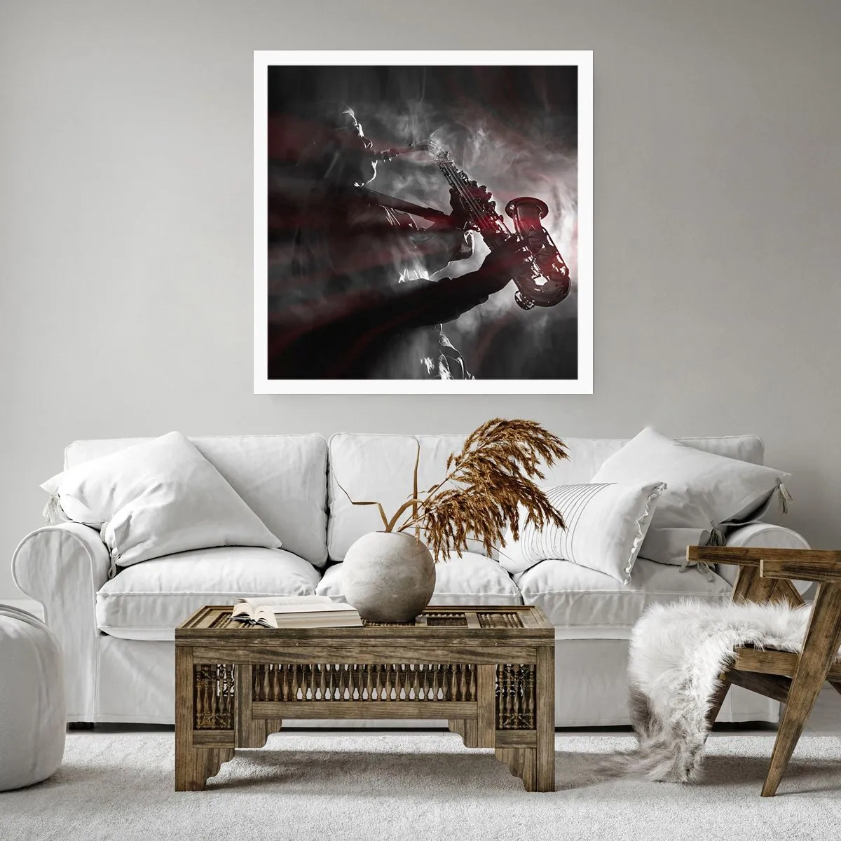 Poster - Lost in the Fog of Jazz - 60x60 cm