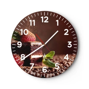 Wall clock - Clock on glass - Life Is Sweet - 30x30 cm