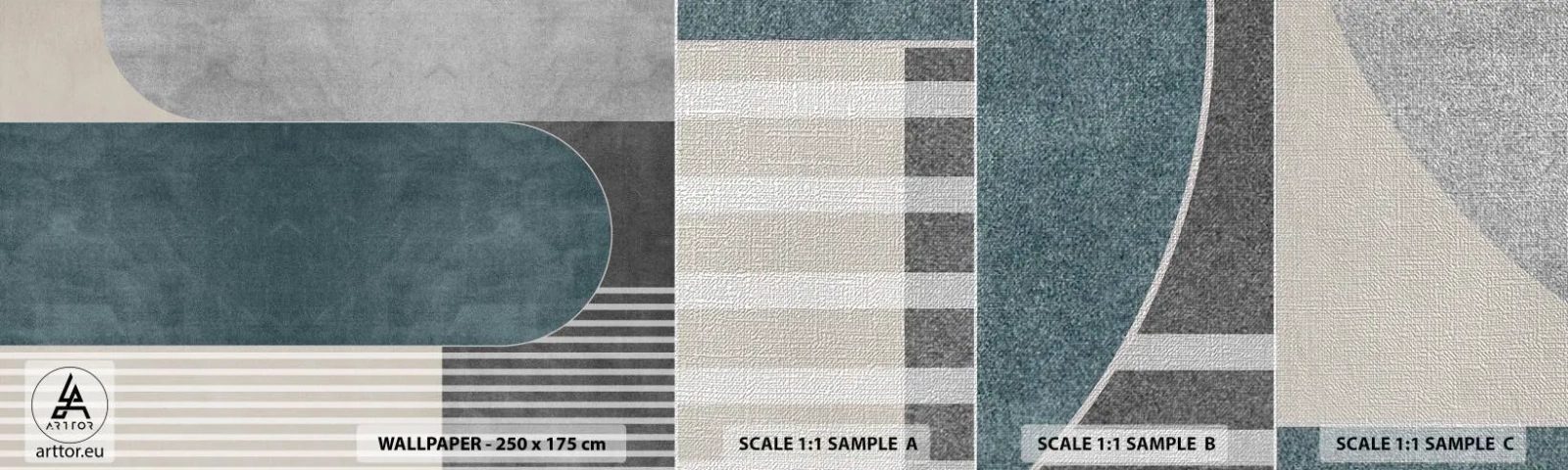 Photo Wallpaper Sample Premium Canvas - Levelled Composition - Minimalism, Shapes, Pastel - 100x30 cm