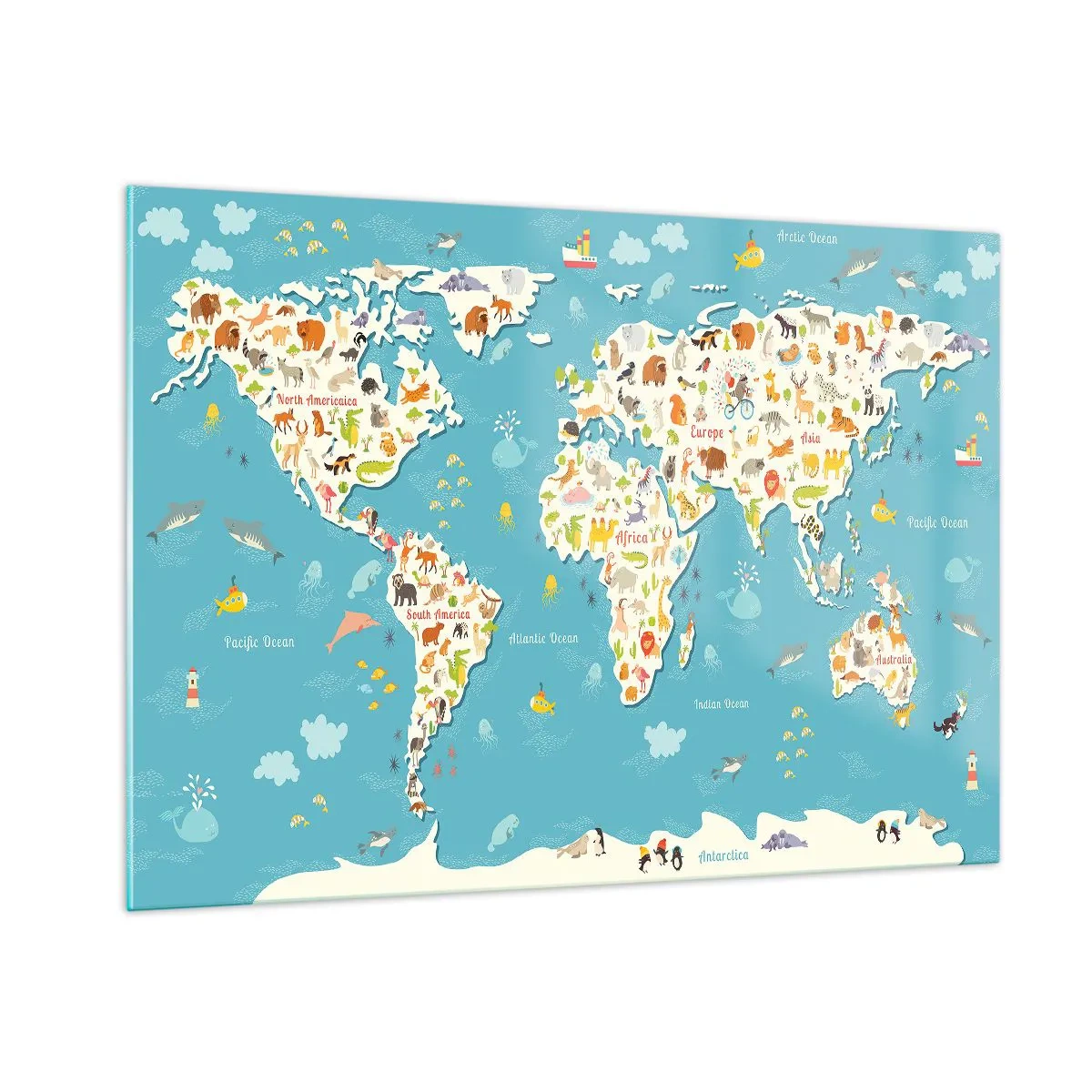 Glass picture - I Love the Whole World - 100x70 cm